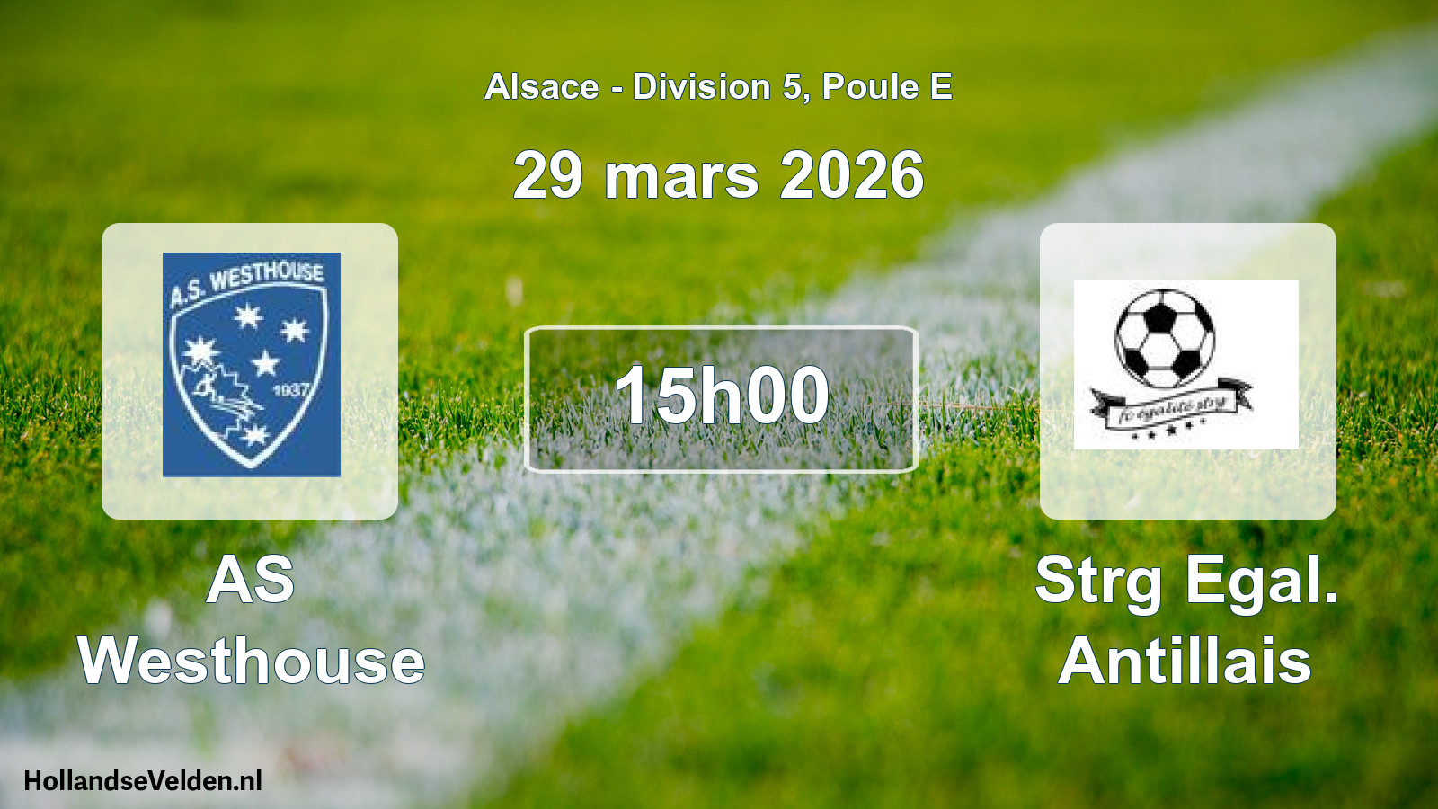 Match programmé: AS Westhouse - Strg Egal. Antillais (29 mars 2026)