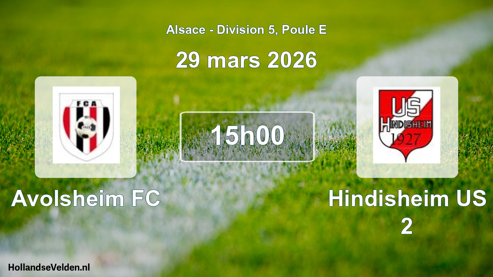 Scheduled Match: Avolsheim FC - Hindisheim US 2 (29 March 2026)