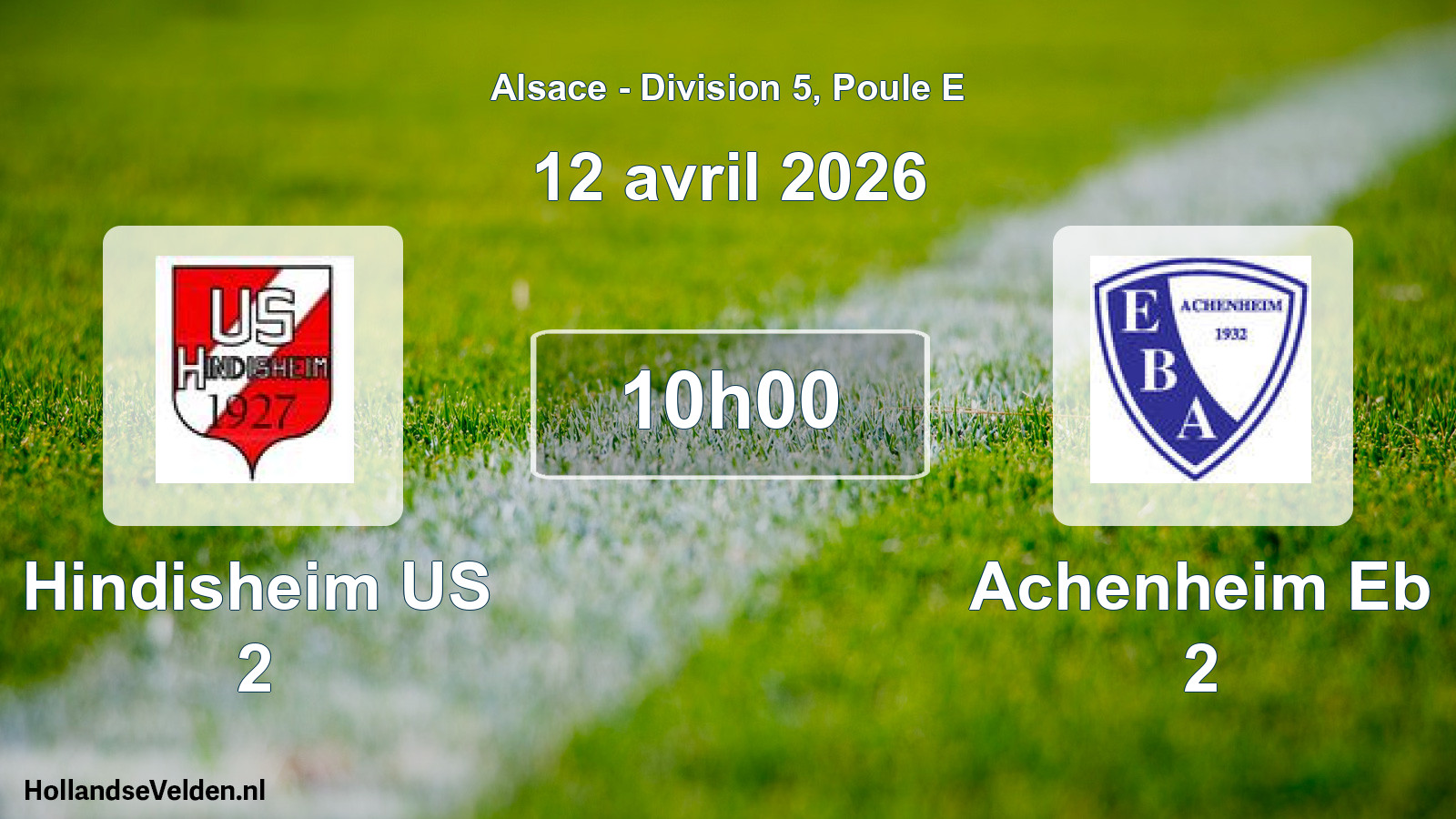Scheduled Match: Hindisheim US 2 - Achenheim Eb 2 (12 April 2026)
