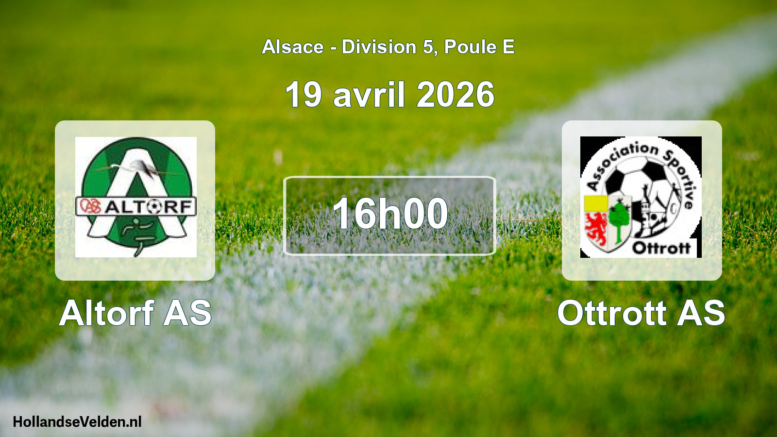Match programmé: Altorf AS - Ottrott AS (19 avril 2026)
