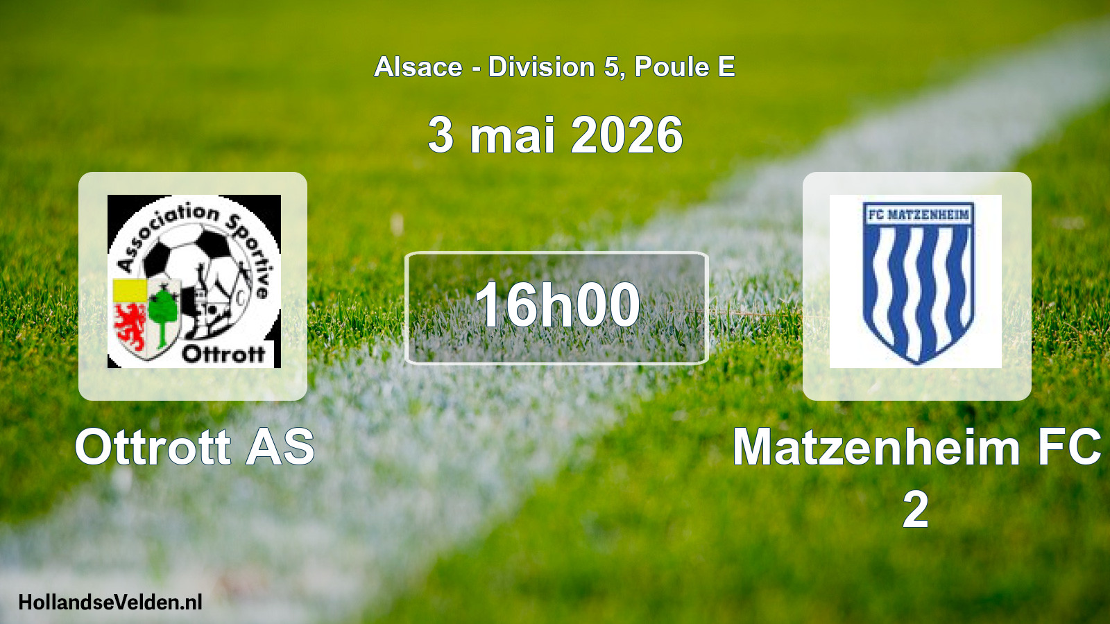 Match programmé: Ottrott AS - Matzenheim FC 2 (3 mai 2026)