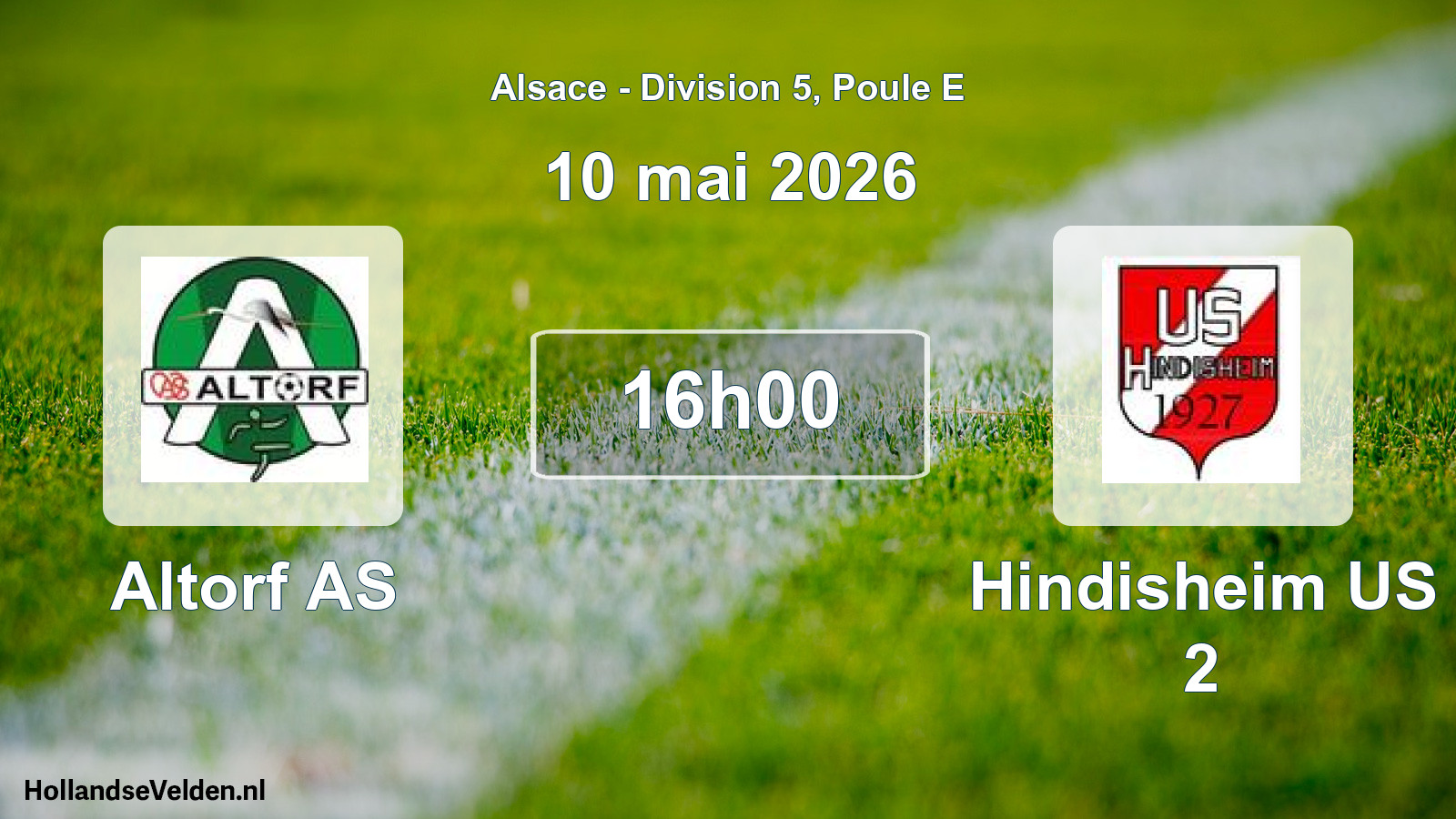 Match programmé: Altorf AS - Hindisheim US 2 (10 mai 2026)