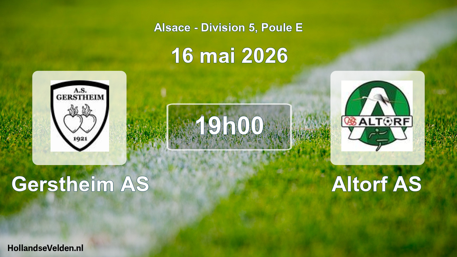 Match programmé: Gerstheim AS - Altorf AS (16 mai 2026)