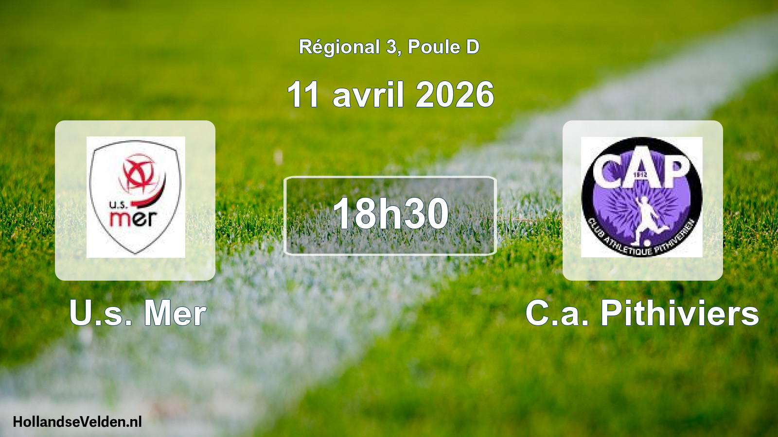 Geplande wedstrijd: U.s. Mer - C.a. Pithiviers (11 avril 2026)