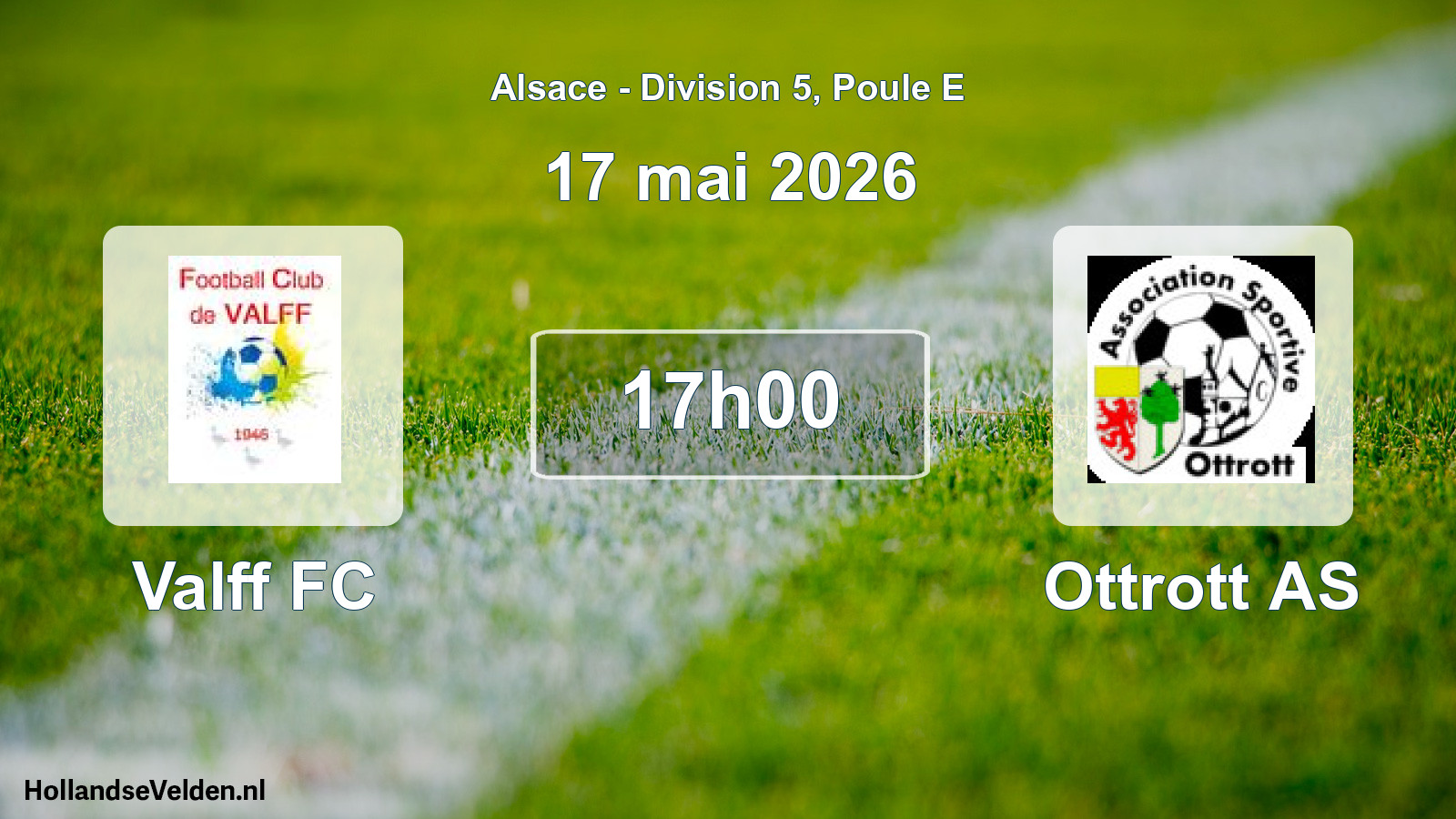 Match programmé: Valff FC - Ottrott AS (17 mai 2026)