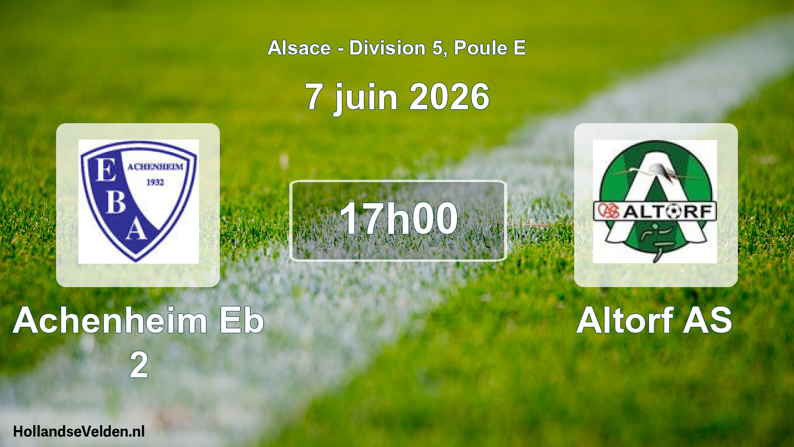 Match programmé: Achenheim Eb 2 - Altorf AS (7 juin 2026)