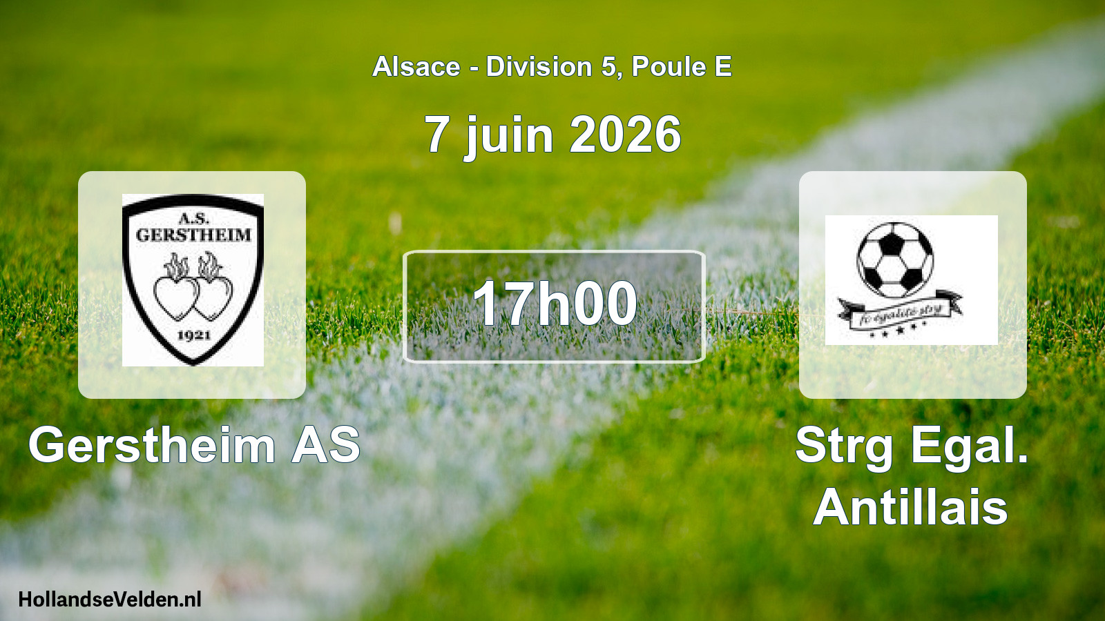 Match programmé: Gerstheim AS - Strg Egal. Antillais (7 juin 2026)