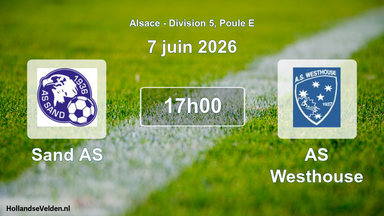 Match programmé: Sand AS - AS Westhouse (7 juin 2026)