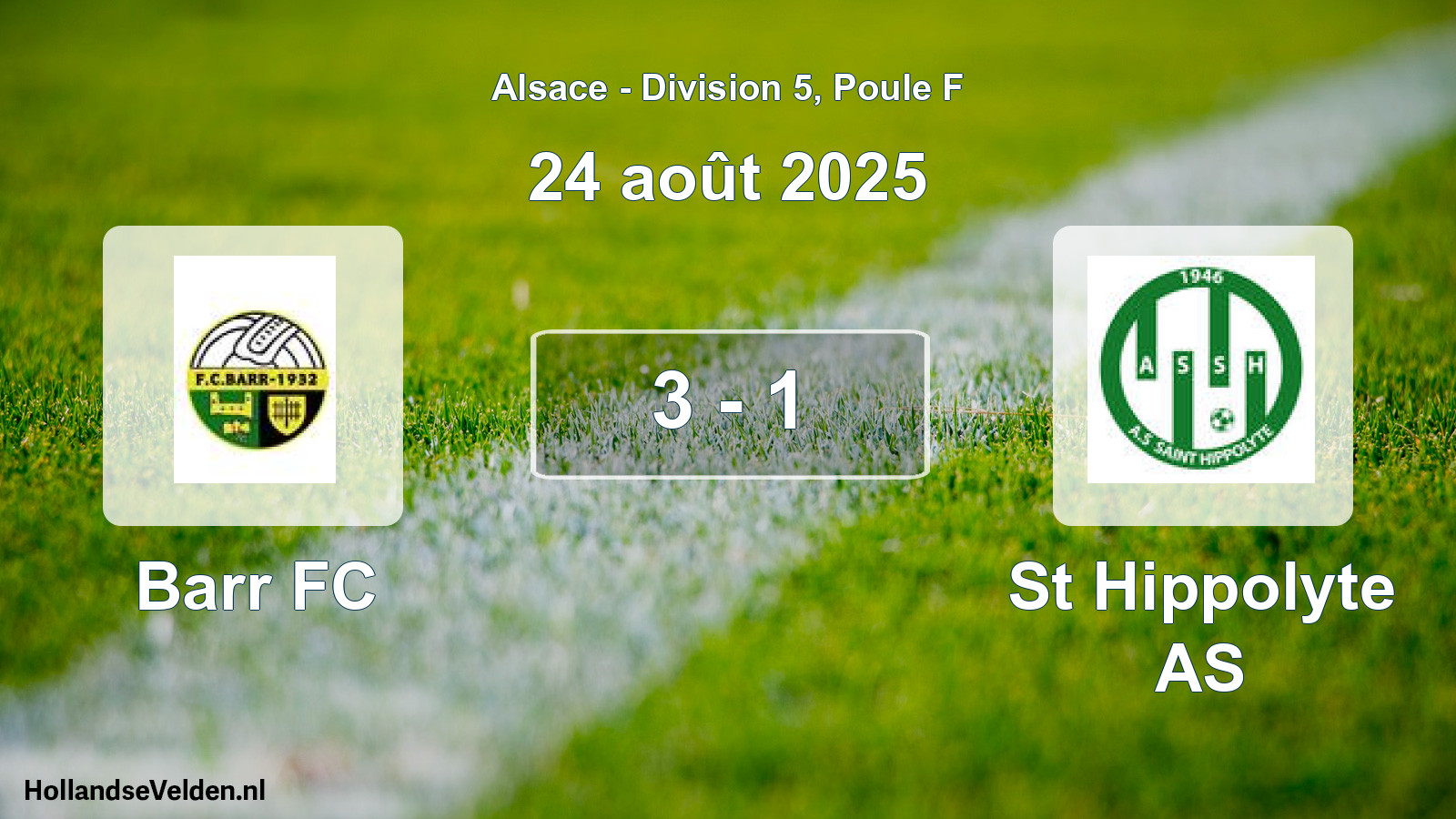 Total number of matches played: Barr FC - St Hippolyte AS 3 - 1 (24 August 2025)