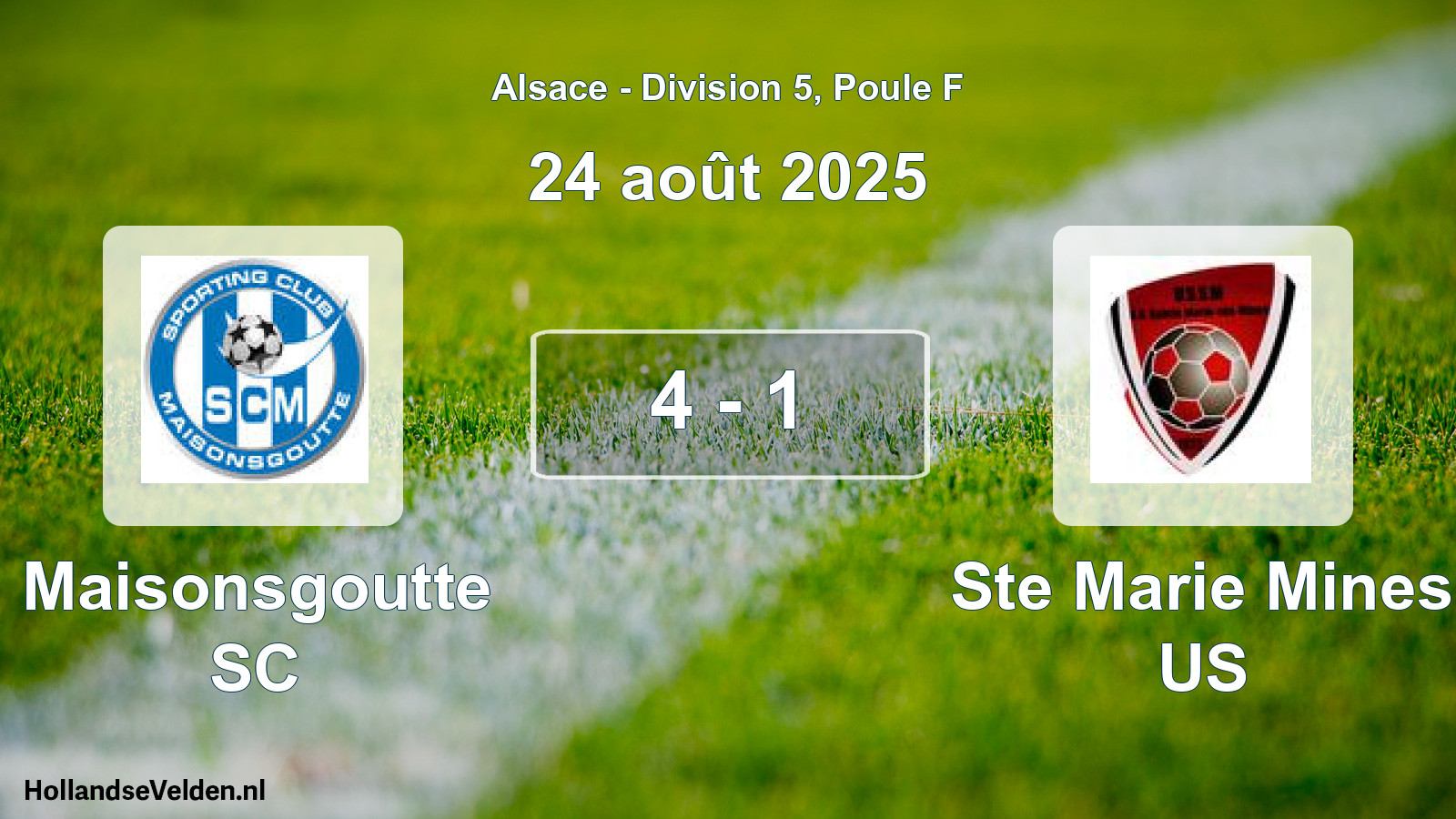 Match joué: Maisonsgoutte SC - Ste Marie Mines US 4 - 1 (24 août 2025)