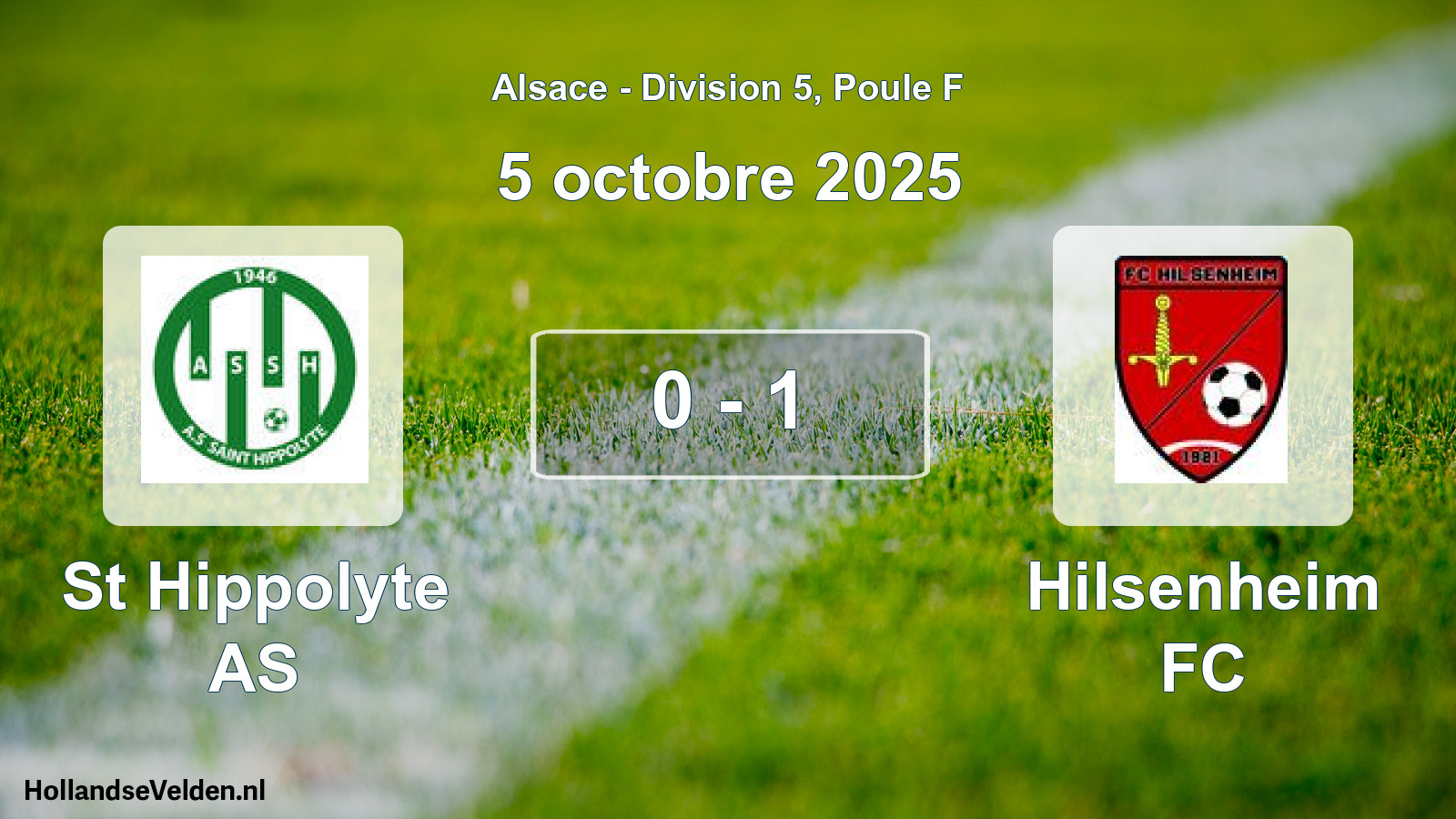 Match joué: St Hippolyte AS - Hilsenheim FC 0 - 1 (5 octobre 2025)