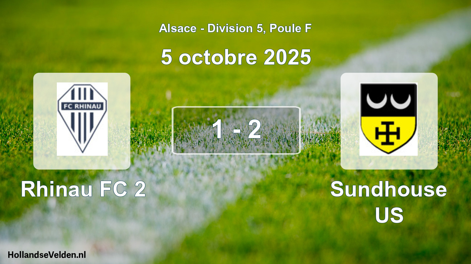 Match joué: Rhinau FC 2 - Sundhouse US 1 - 2 (5 octobre 2025)