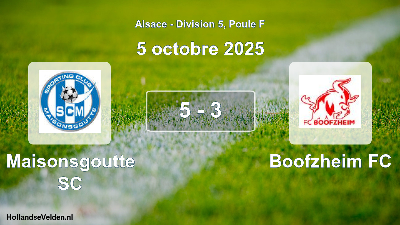 Match joué: Maisonsgoutte SC - Boofzheim FC 5 - 3 (5 octobre 2025)