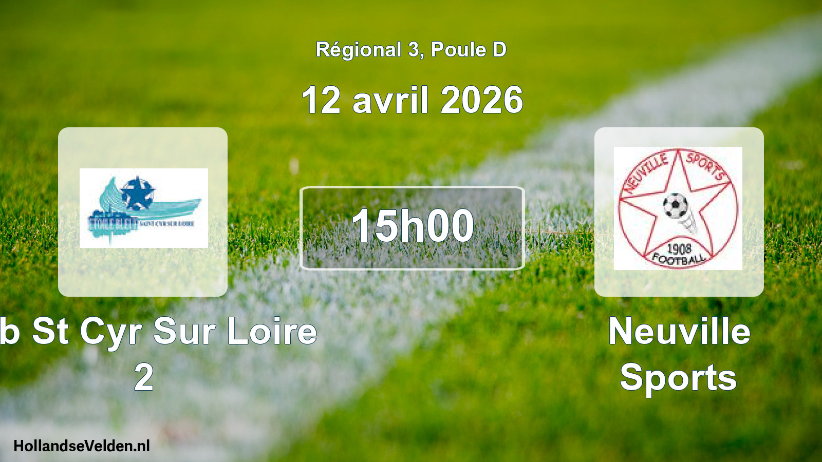 Geplande wedstrijd: Eb St Cyr Sur Loire 2 - Neuville Sports (12 avril 2026)