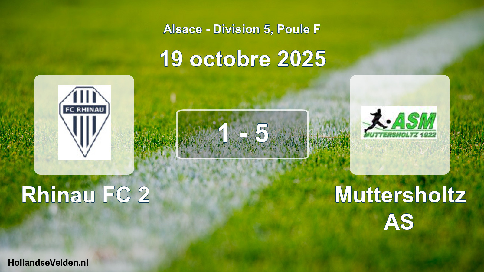 Match joué: Rhinau FC 2 - Muttersholtz AS 1 - 5 (19 octobre 2025)