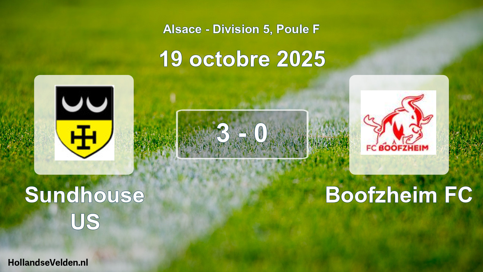 Match joué: Sundhouse US - Boofzheim FC 3 - 0 (19 octobre 2025)