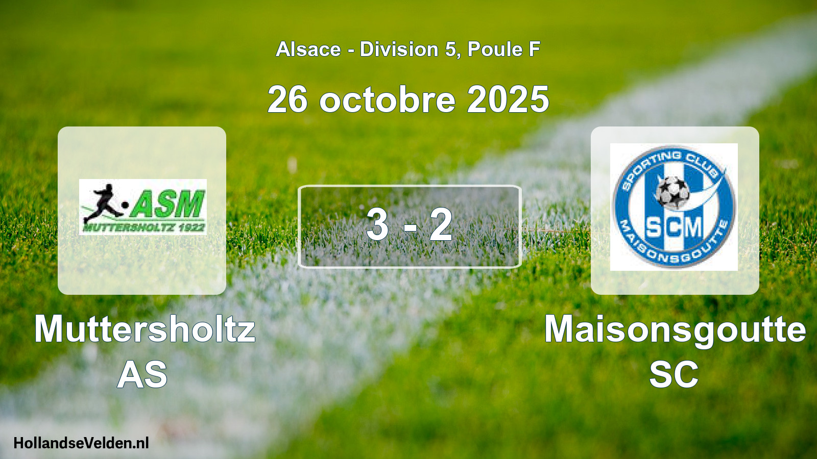 Gespeelde wedstrijd: Muttersholtz AS - Maisonsgoutte SC 3 - 2 (26 oktober 2025)