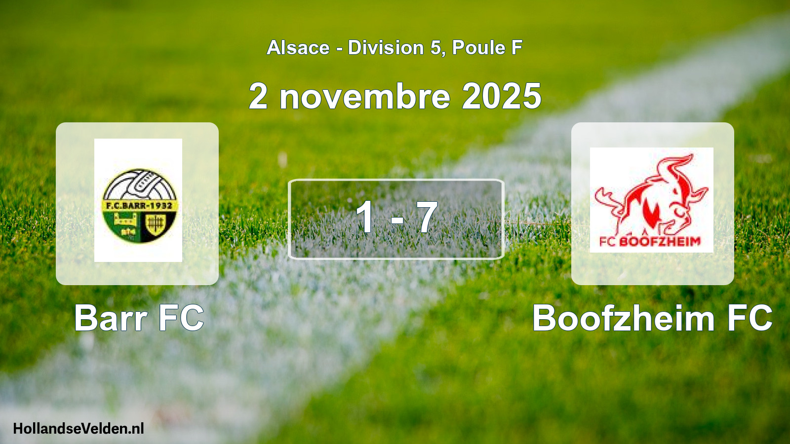 Match joué: Barr FC - Boofzheim FC 1 - 7 (2 novembre 2025)