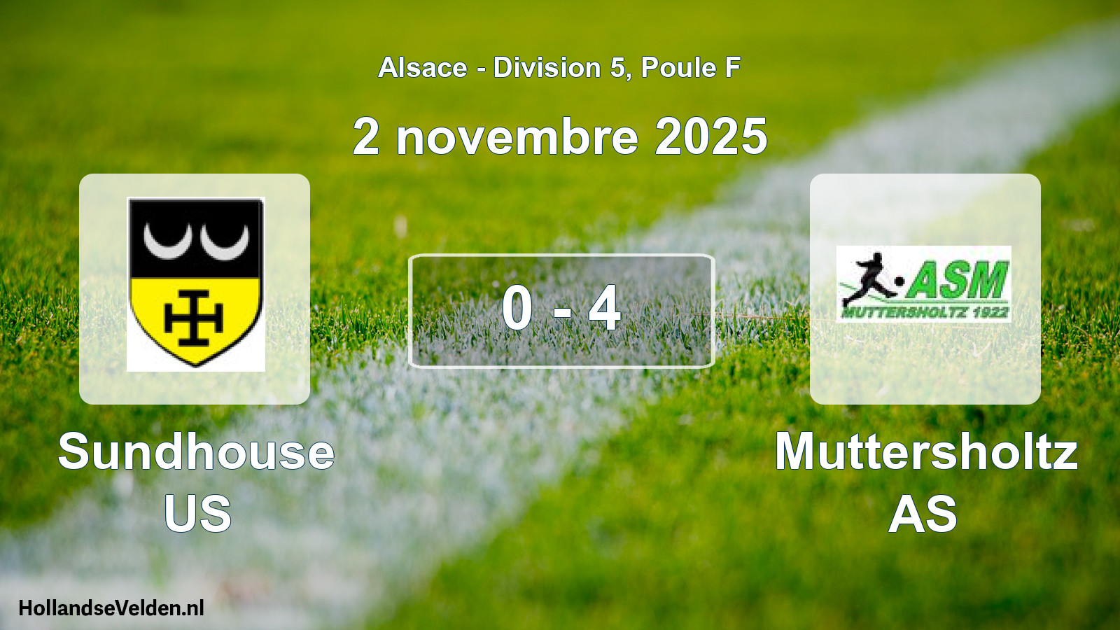 Match joué: Sundhouse US - Muttersholtz AS 0 - 4 (2 novembre 2025)