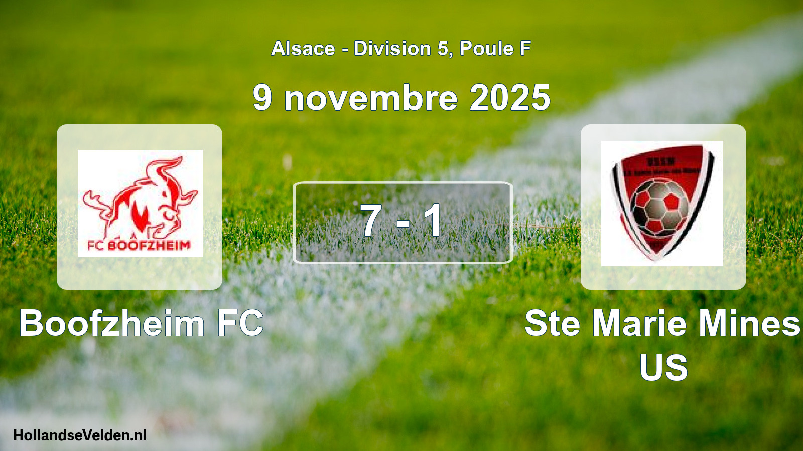 Gespeelde wedstrijd: Boofzheim FC - Ste Marie Mines US 7 - 1 (9 november 2025)