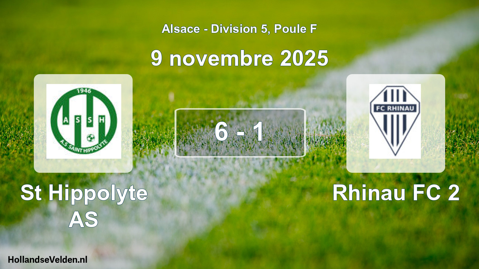 Match joué: St Hippolyte AS - Rhinau FC 2 6 - 1 (9 novembre 2025)