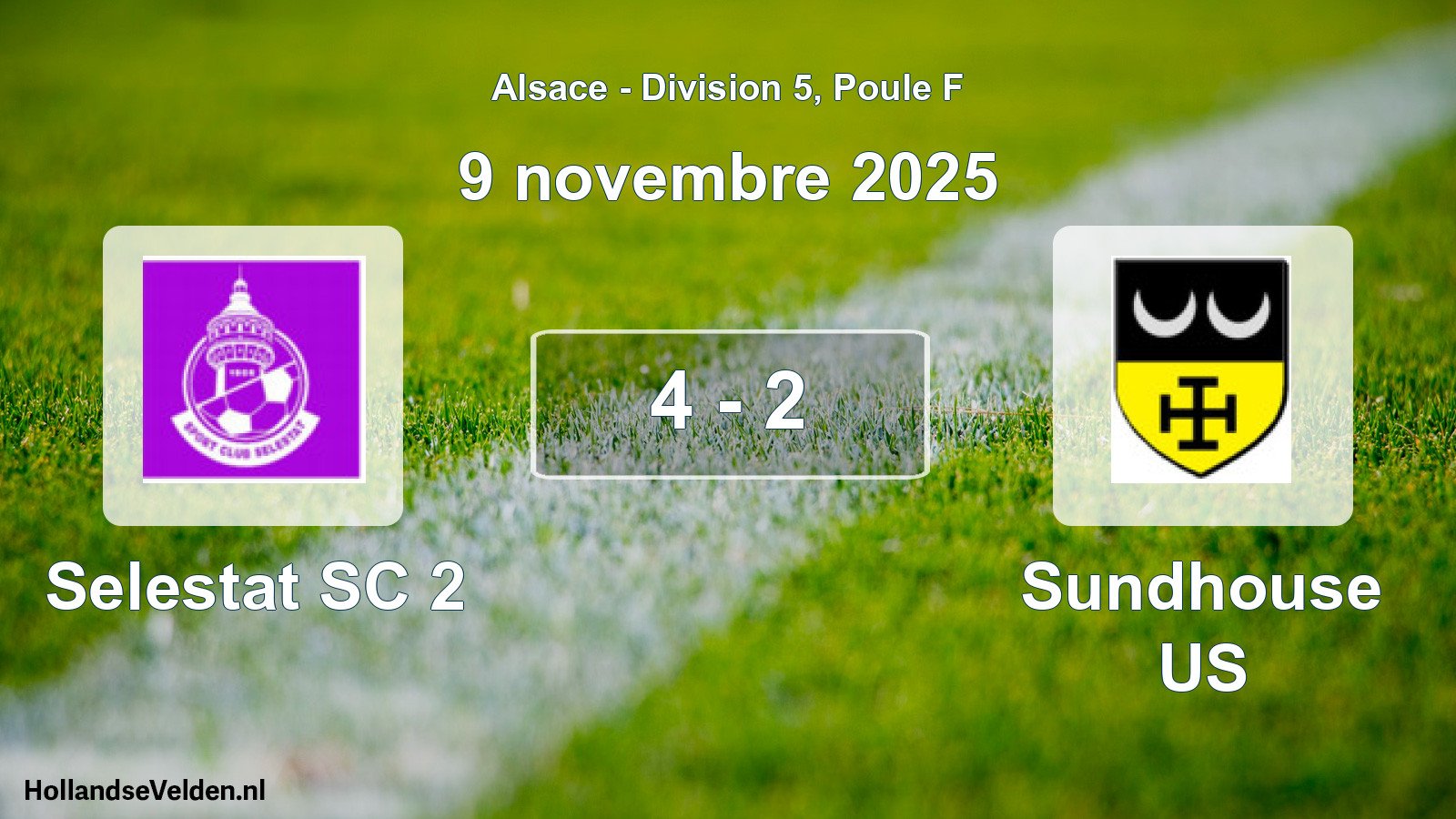 Total number of matches played: Selestat SC 2 - Sundhouse US 4 - 2 (9 November 2025)