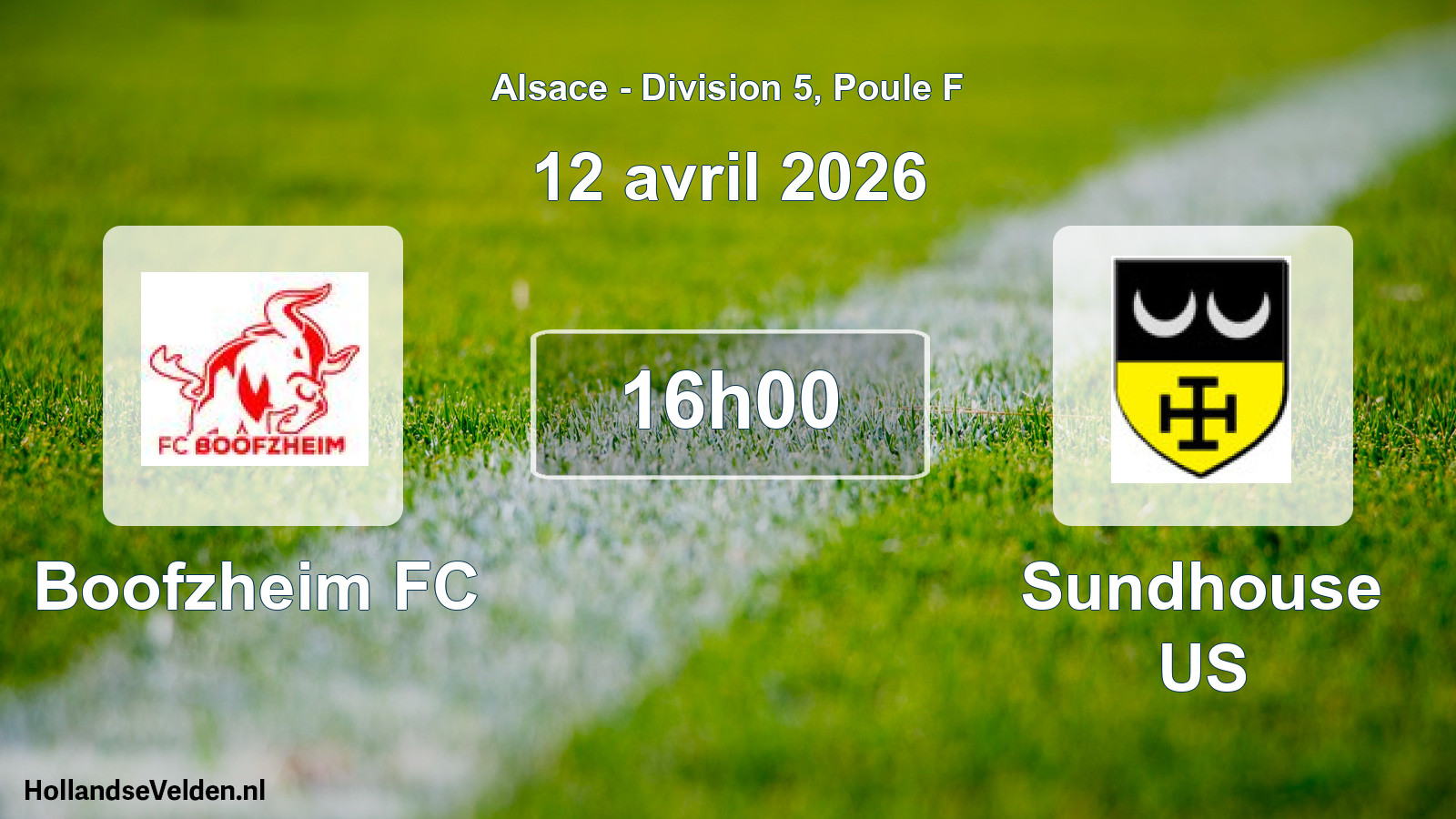 Scheduled Match: Boofzheim FC - Sundhouse US (12 April 2026)