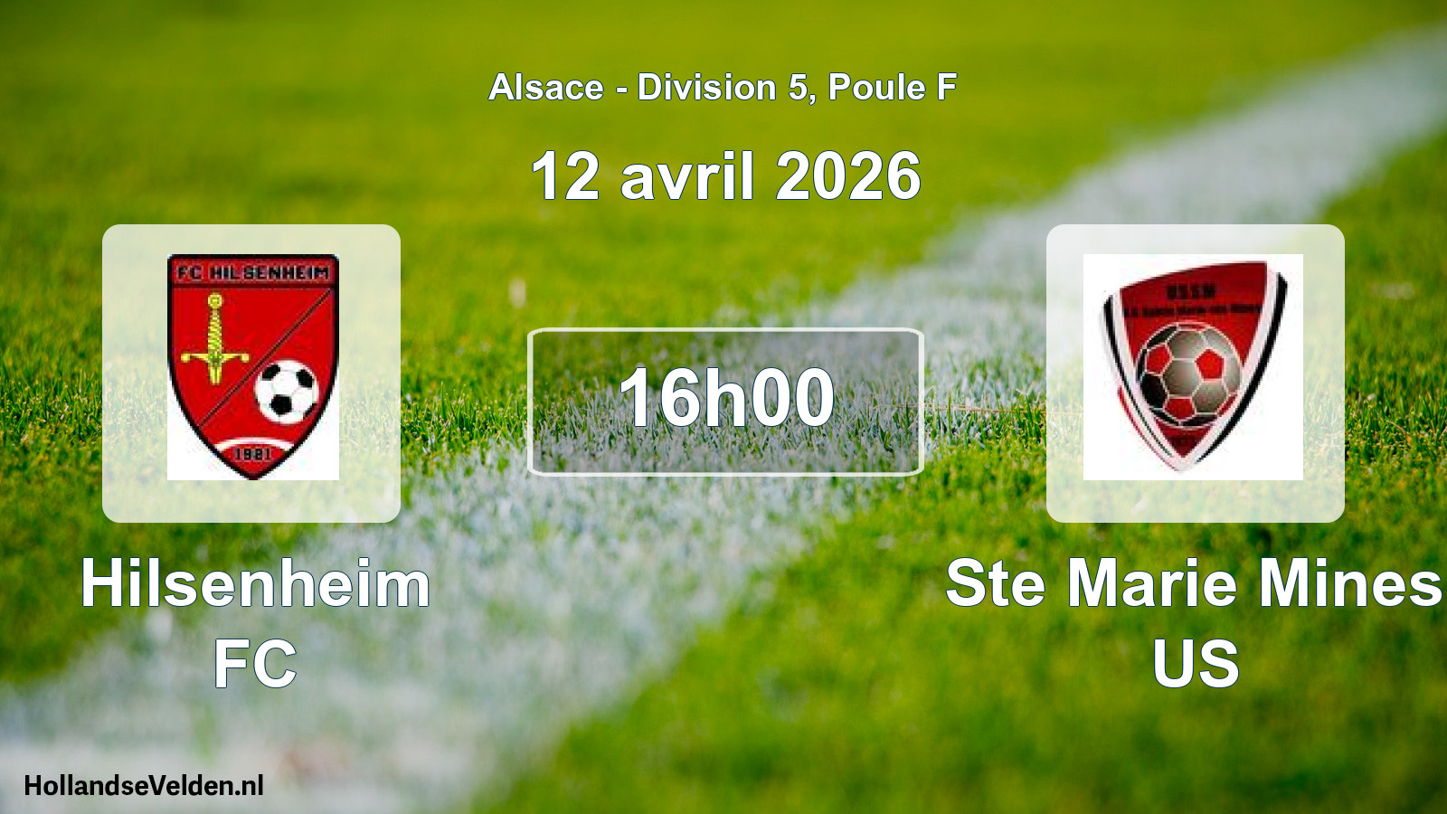 Match programmé: Hilsenheim FC - Ste Marie Mines US (12 avril 2026)