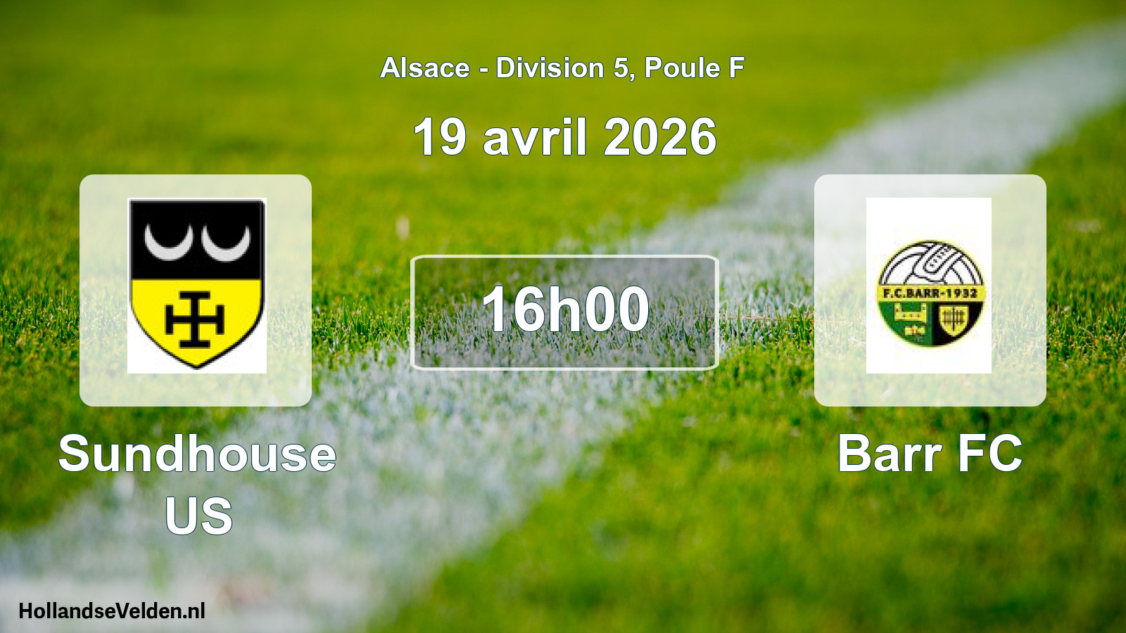Geplande wedstrijd: Sundhouse US - Barr FC (19 april 2026)