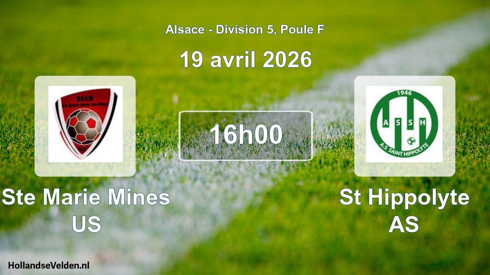 Match programmé: Ste Marie Mines US - St Hippolyte AS (19 avril 2026)