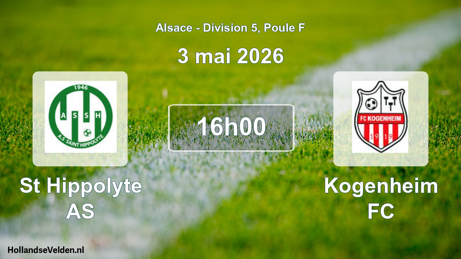 Match programmé: St Hippolyte AS - Kogenheim FC (3 mai 2026)