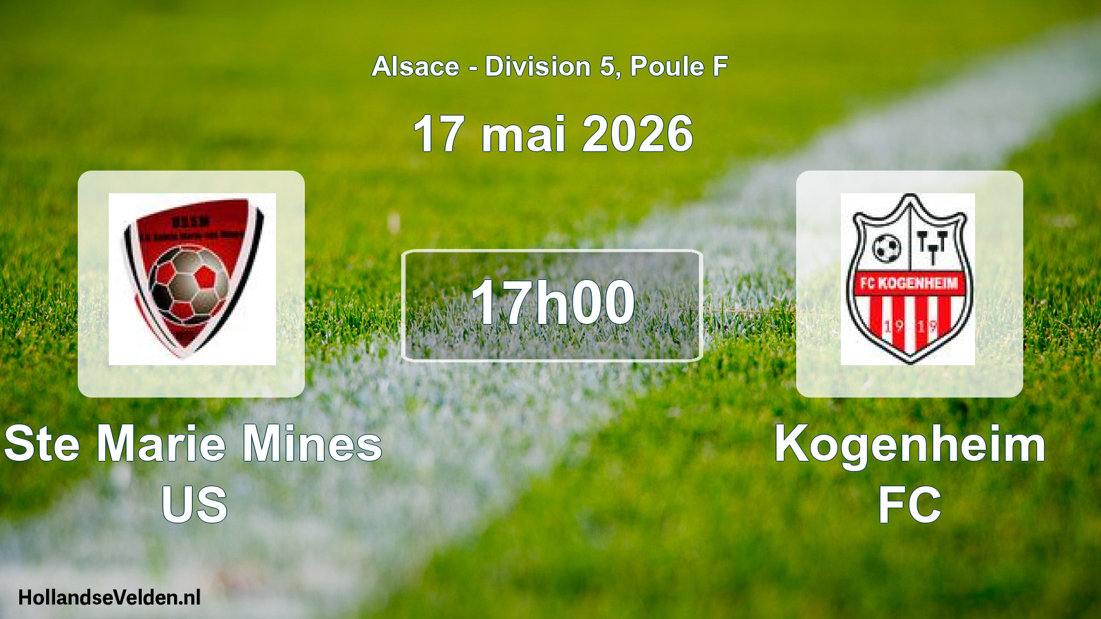 Geplande wedstrijd: Ste Marie Mines US - Kogenheim FC (17 mei 2026)