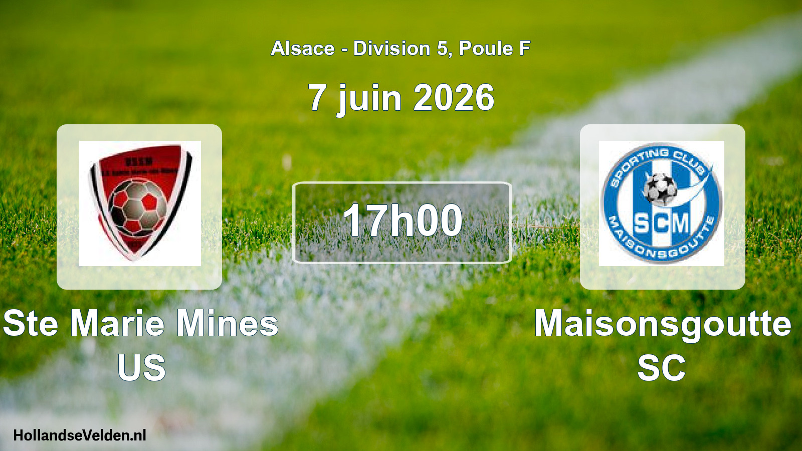Match programmé: Ste Marie Mines US - Maisonsgoutte SC (7 juin 2026)