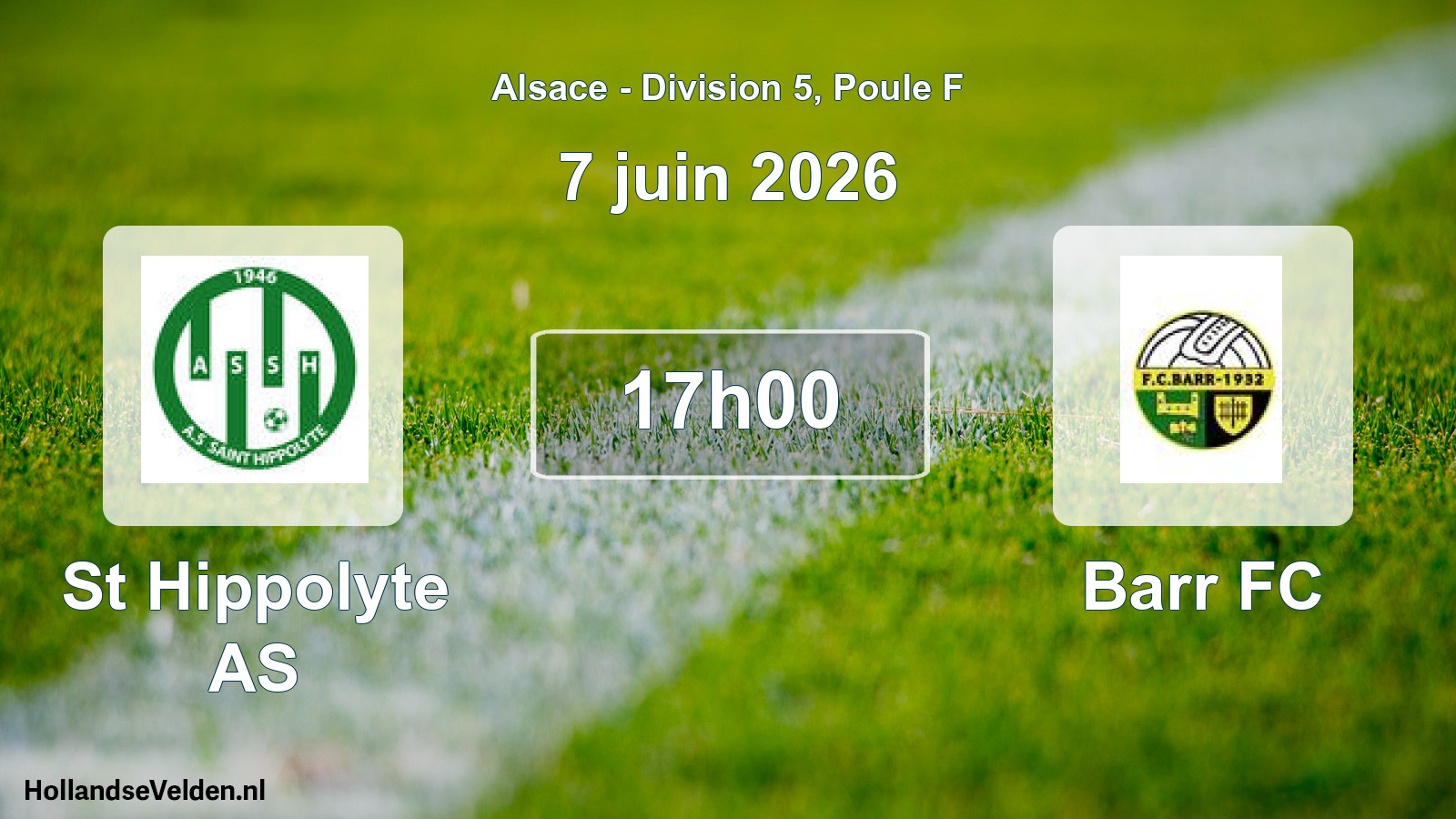 Geplande wedstrijd: St Hippolyte AS - Barr FC (7 juni 2026)