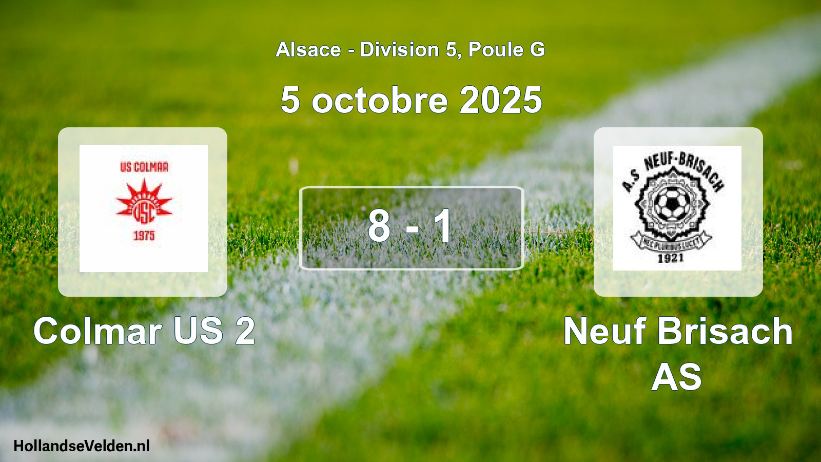 Match joué: Colmar US 2 - Neuf Brisach AS 8 - 1 (5 octobre 2025)