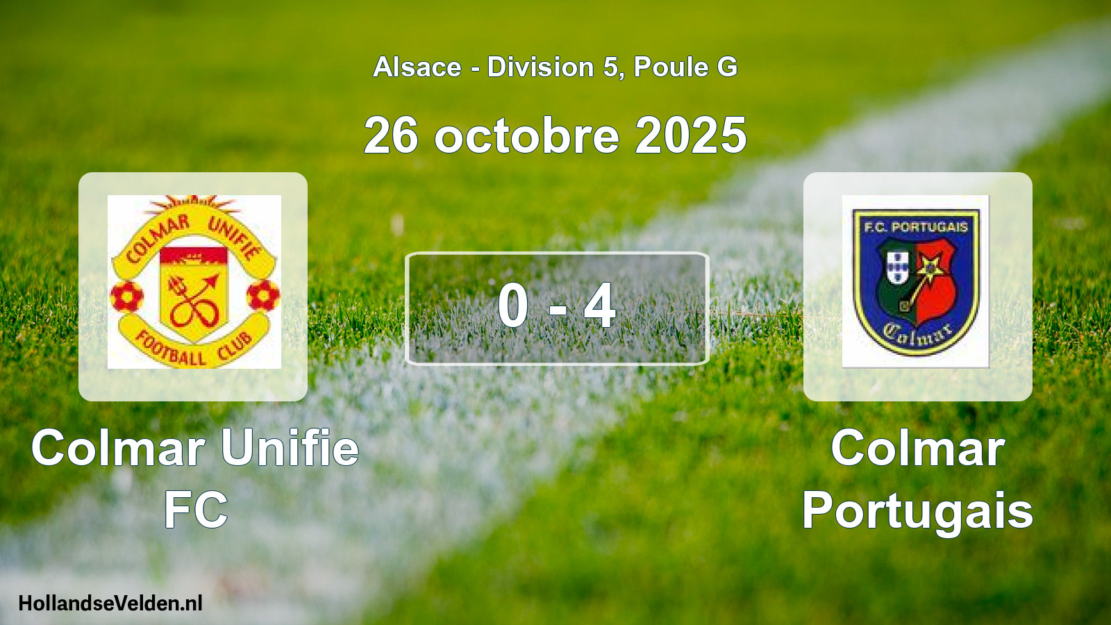 Match joué: Colmar Unifie FC - Colmar Portugais 0 - 4 (26 octobre 2025)