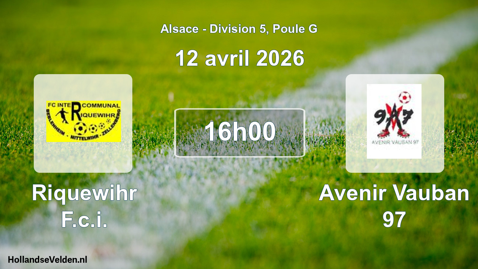 Match programmé: Riquewihr F.c.i. - Avenir Vauban 97 (12 avril 2026)