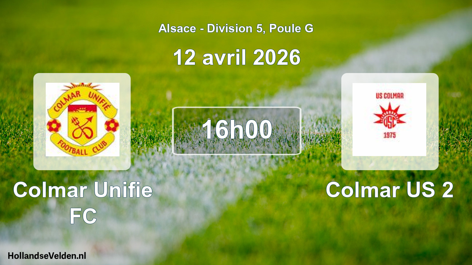 Scheduled Match: Colmar Unifie FC - Colmar US 2 (12 April 2026)