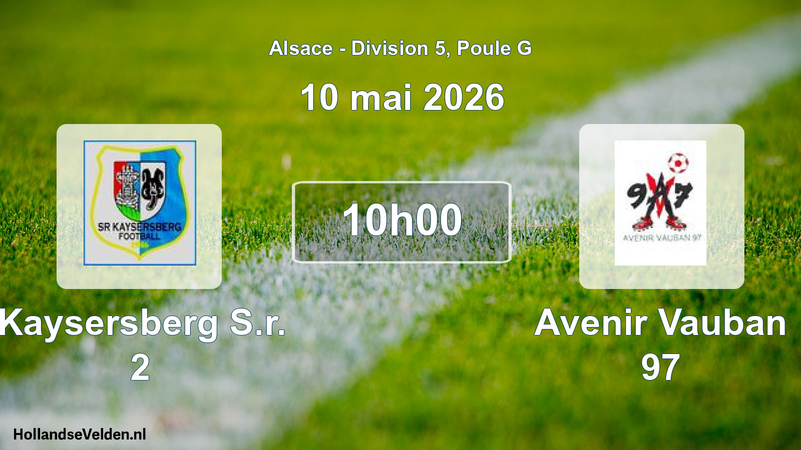 Match programmé: Kaysersberg S.r. 2 - Avenir Vauban 97 (10 mai 2026)