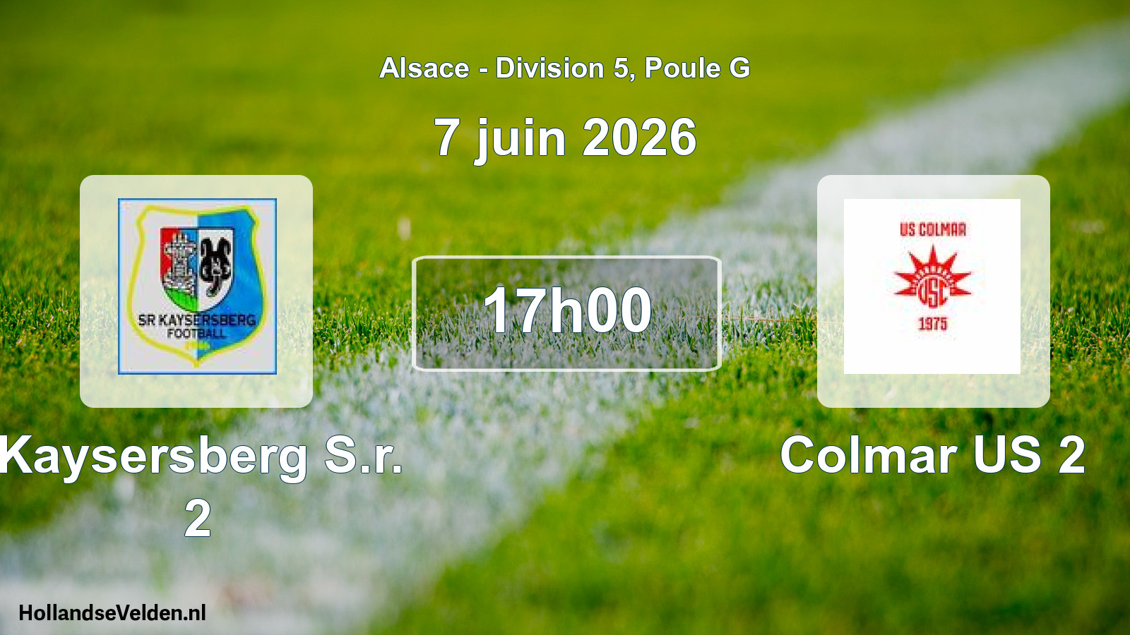 Match programmé: Kaysersberg S.r. 2 - Colmar US 2 (7 juin 2026)