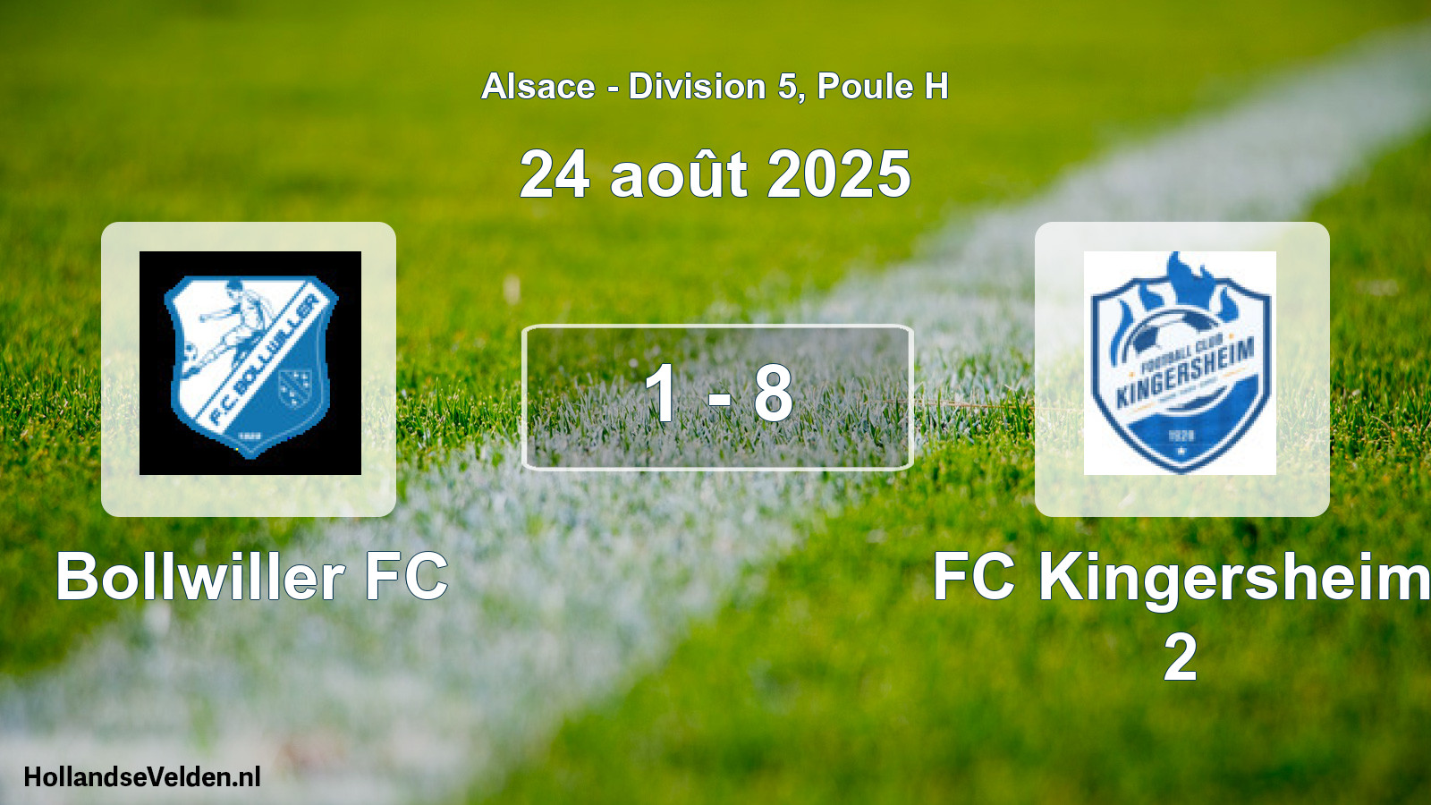 Match joué: Bollwiller FC - FC Kingersheim 2 1 - 8 (24 août 2025)