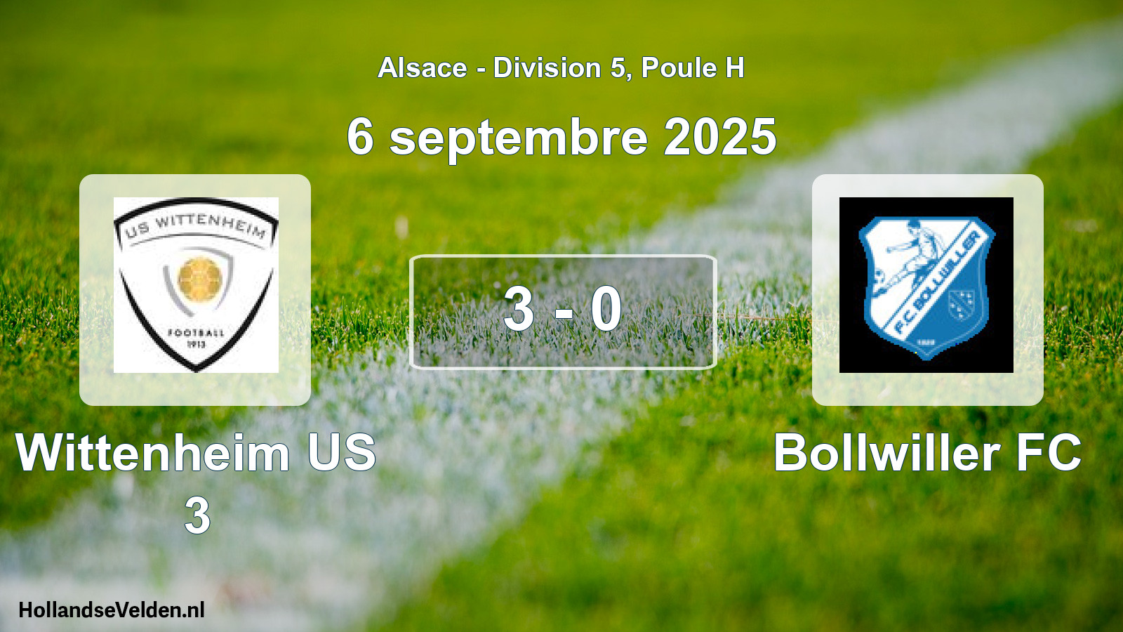 Match joué: Wittenheim US 3 - Bollwiller FC 3 - 0 (6 septembre 2025)