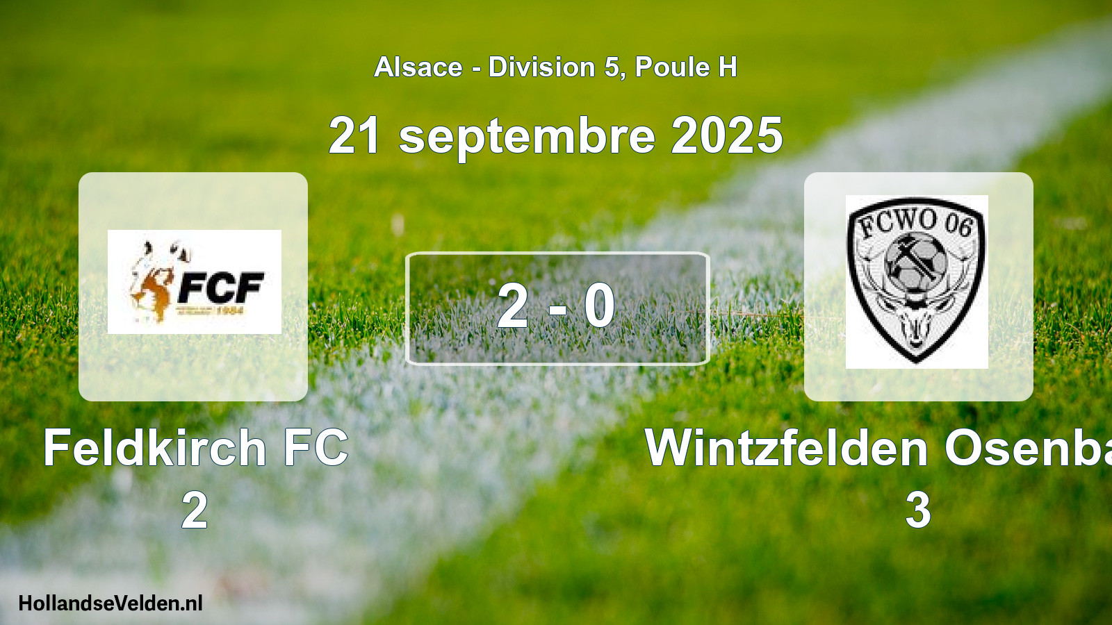 Match joué: Feldkirch FC 2 - Wintzfelden Osenbach 3 2 - 0 (21 septembre 2025)
