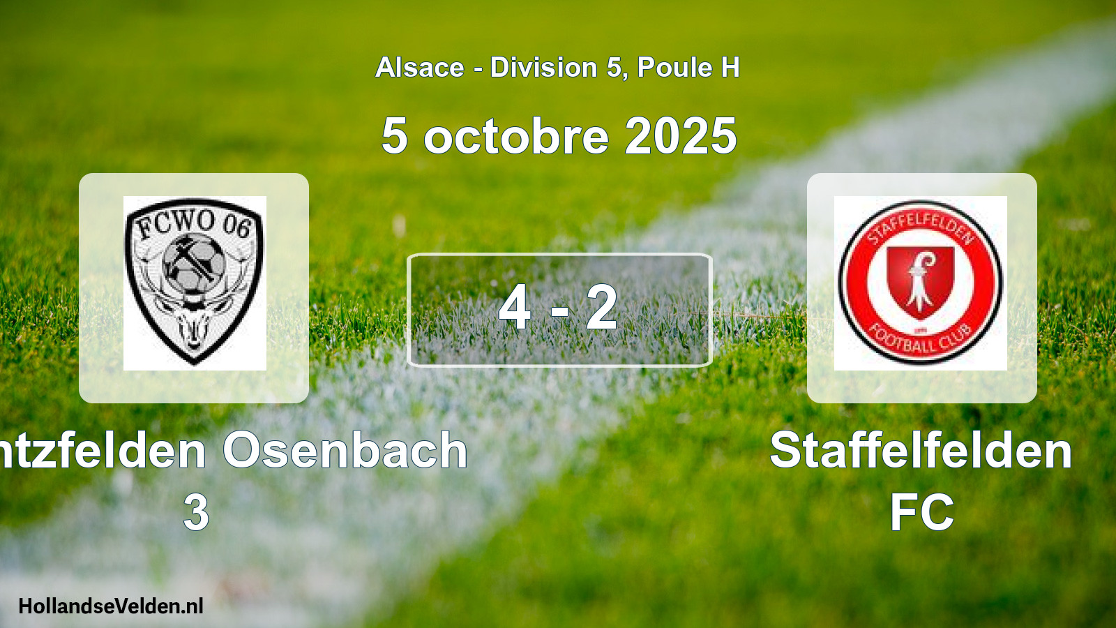 Match joué: Wintzfelden Osenbach 3 - Staffelfelden FC 4 - 2 (5 octobre 2025)