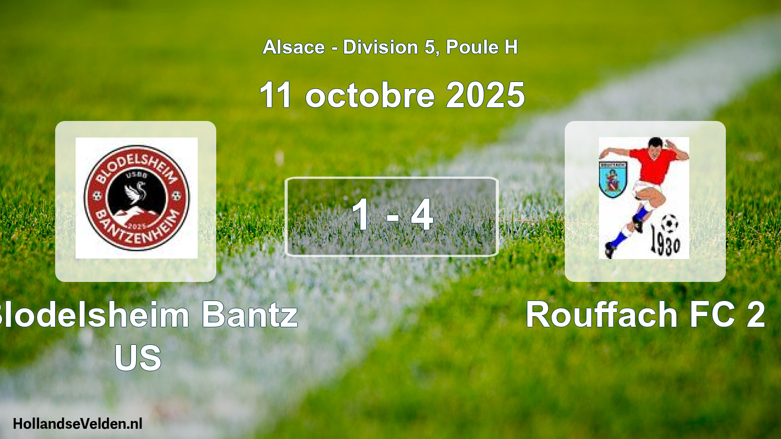 Gespeelde wedstrijd: Blodelsheim Bantz US - Rouffach FC 2 1 - 4 (11 oktober 2025)