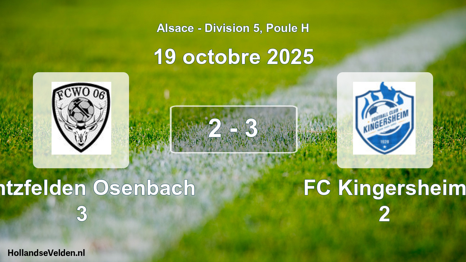 Gespeelde wedstrijd: Wintzfelden Osenbach 3 - FC Kingersheim 2 2 - 3 (19 oktober 2025)