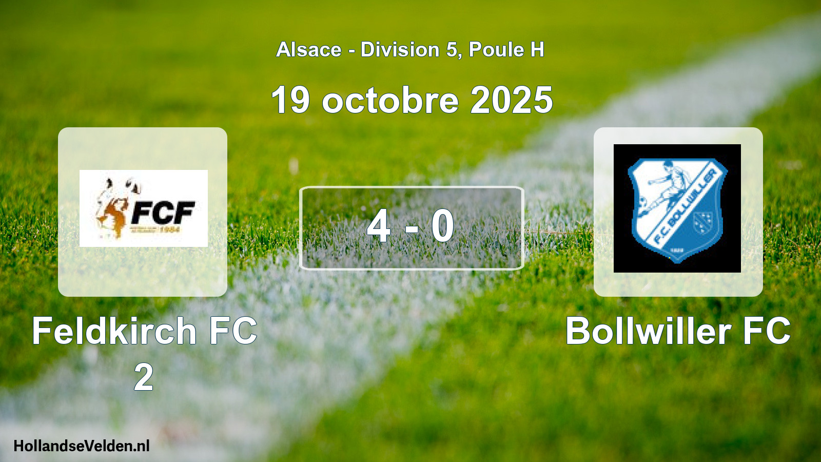 Match joué: Feldkirch FC 2 - Bollwiller FC 4 - 0 (19 octobre 2025)