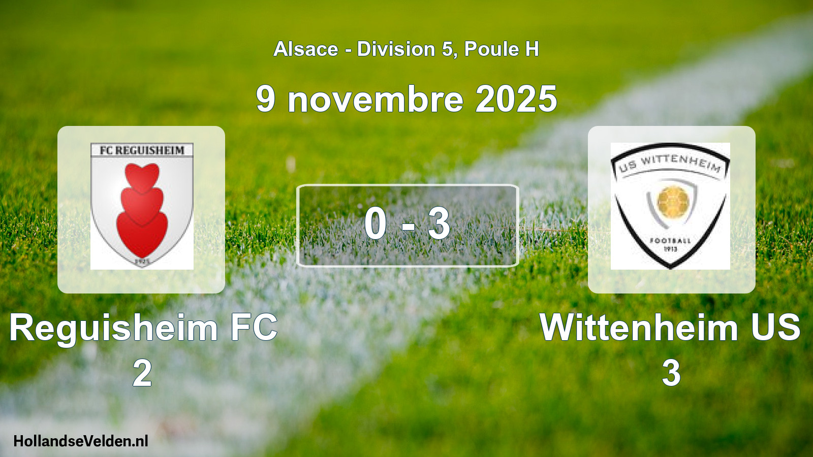 Total number of matches played: Reguisheim FC 2 - Wittenheim US 3 0 - 3 (9 November 2025)