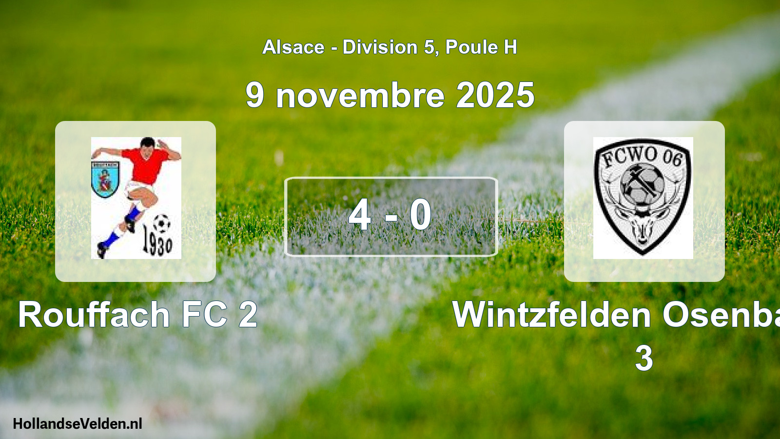 Total number of matches played: Rouffach FC 2 - Wintzfelden Osenbach 3 4 - 0 (9 November 2025)