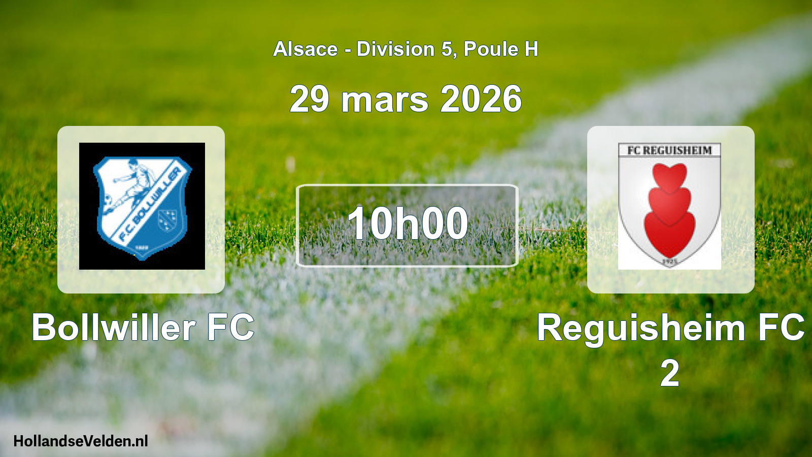 Geplande wedstrijd: Bollwiller FC - Reguisheim FC 2 (29 maart 2026)